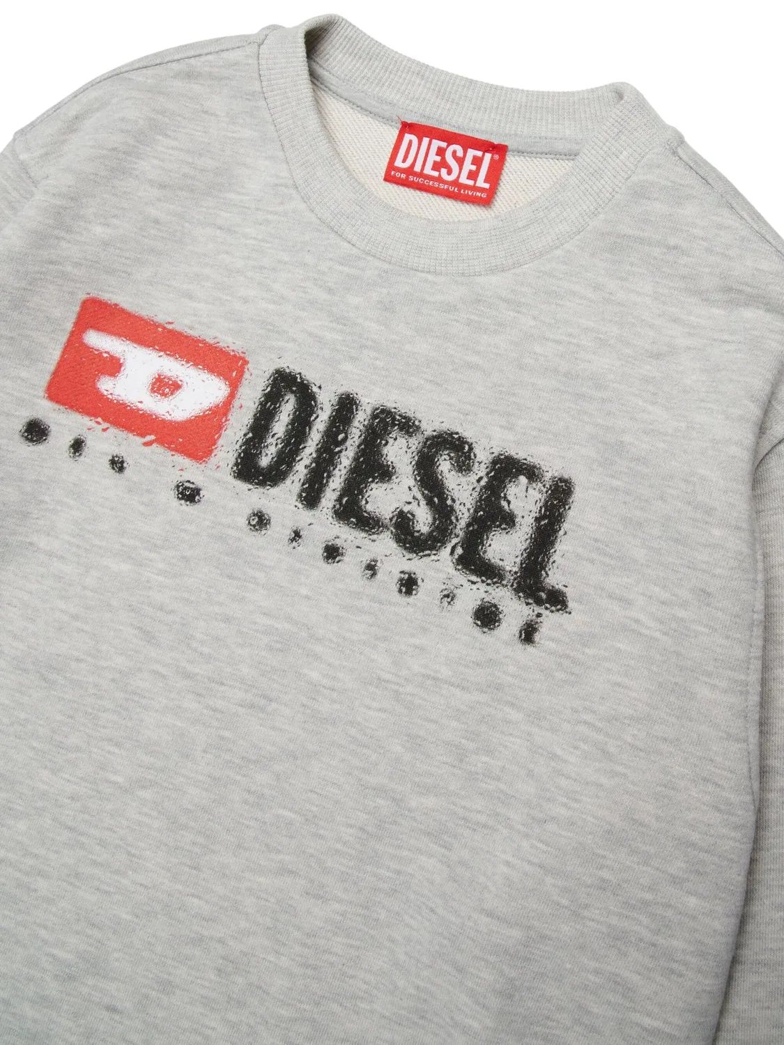 Свитшот с круглым вырезом и логотипом Diesel, серый — фото 2