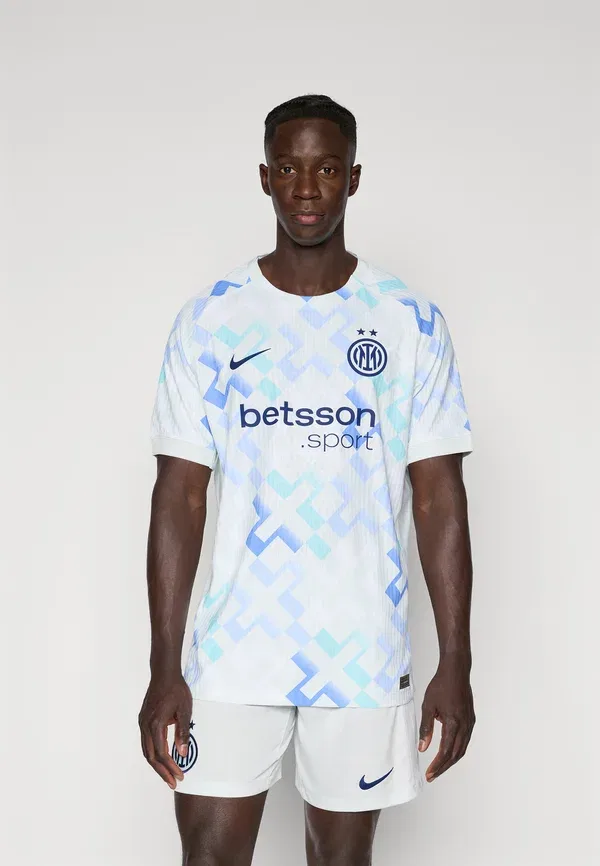 Футболка с технологией Dri-fit Inter Milan Match Away, Nike Performance, Ghost Aqua/White/Blue Void, белый/голубой