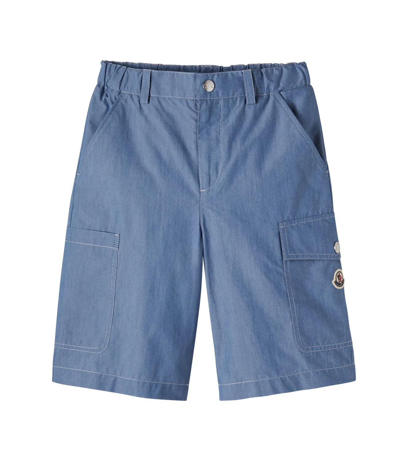 Шорты-бермуды хлопковые Moncler Enfant, синий