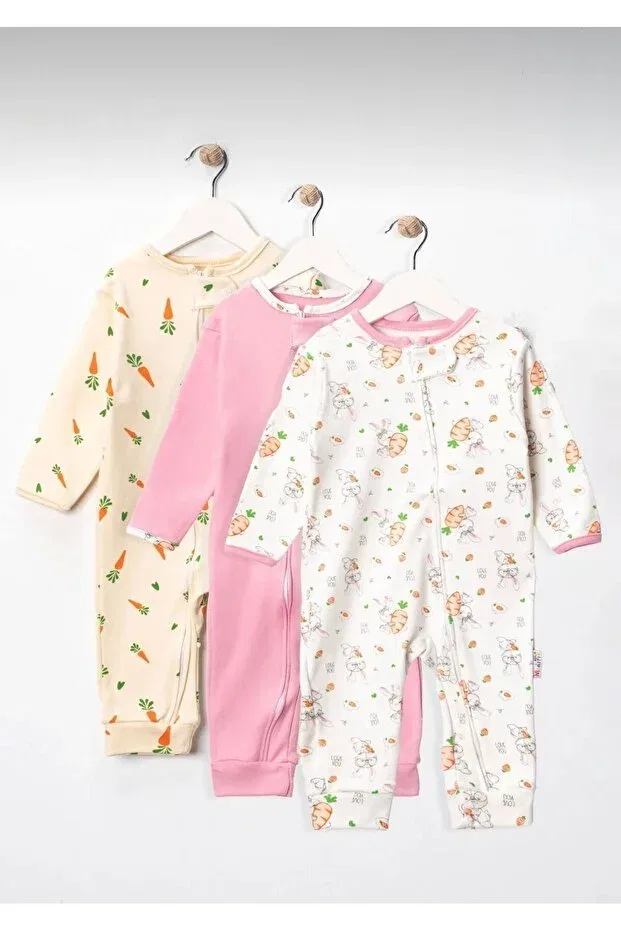 Детский комбинезон-джемпер хлопковый комплект из 3 предметов Basics Simurg Baby, Multicolor — фото 2