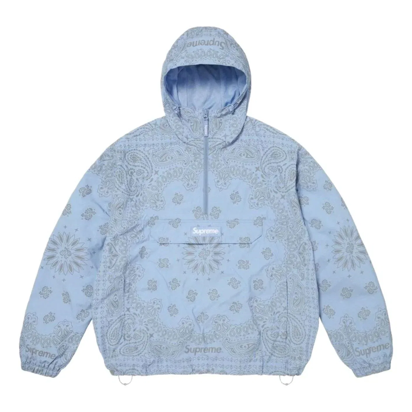 Мужское худи с принтом Reflective Bandana Anorak Supreme, синий