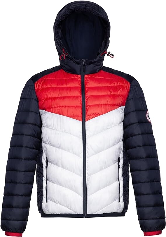 

Куртка Rokka&Rolla Men's Lightweight Puffer Water-Resistant, темно-синий/белый/красный