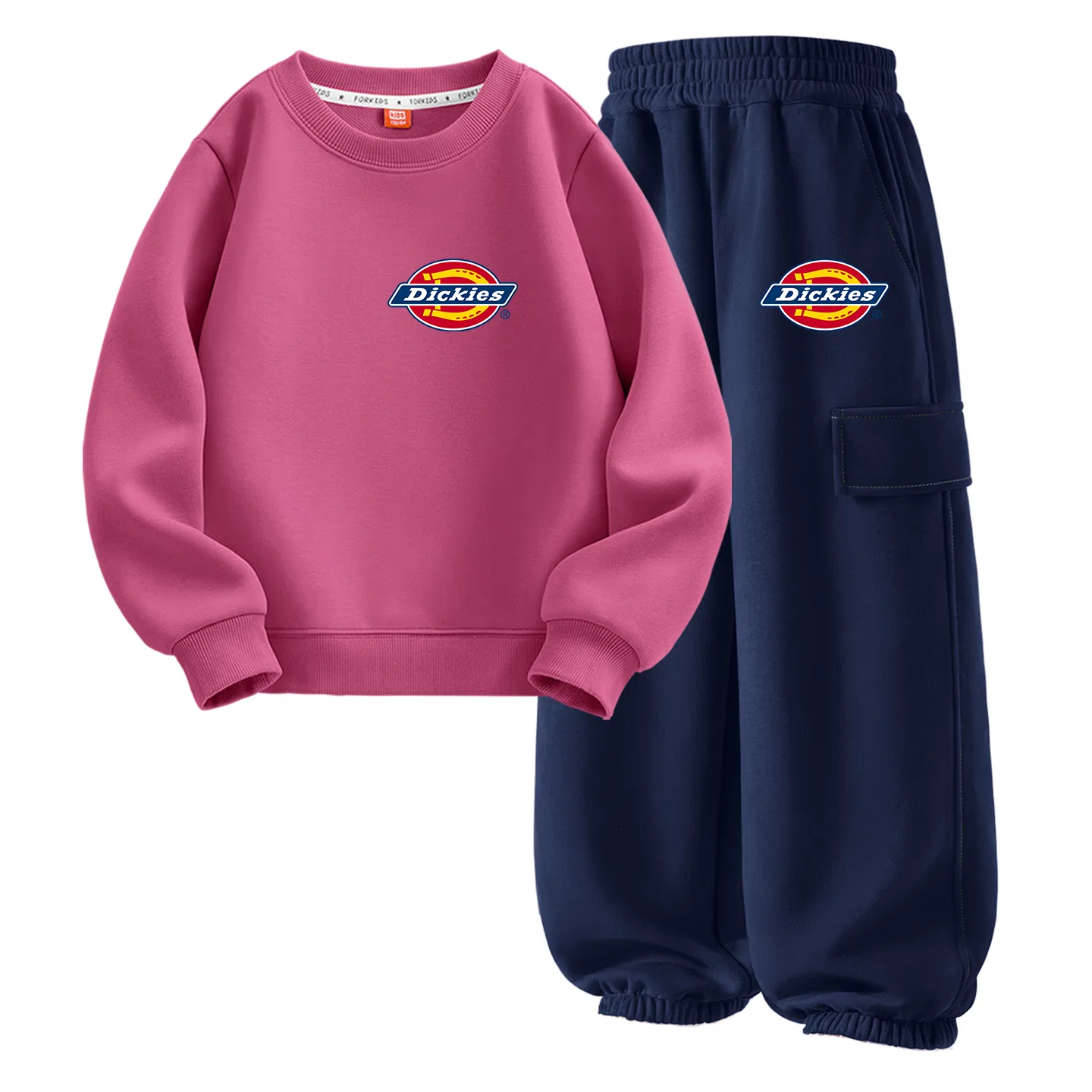 Детский спортивный комплект из двух свитшотов с круглым вырезом, Dickies, Heather Gray — фото 3