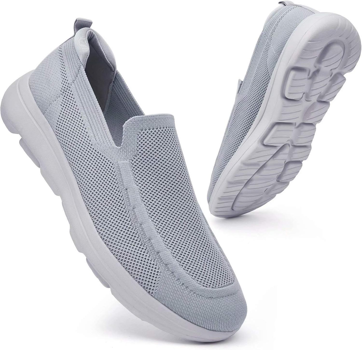 

Мужские прогулочные туфли konhill слипоны-лоферы- сетчатые повседневные кроссовки, дышащие обувь, светло-серый