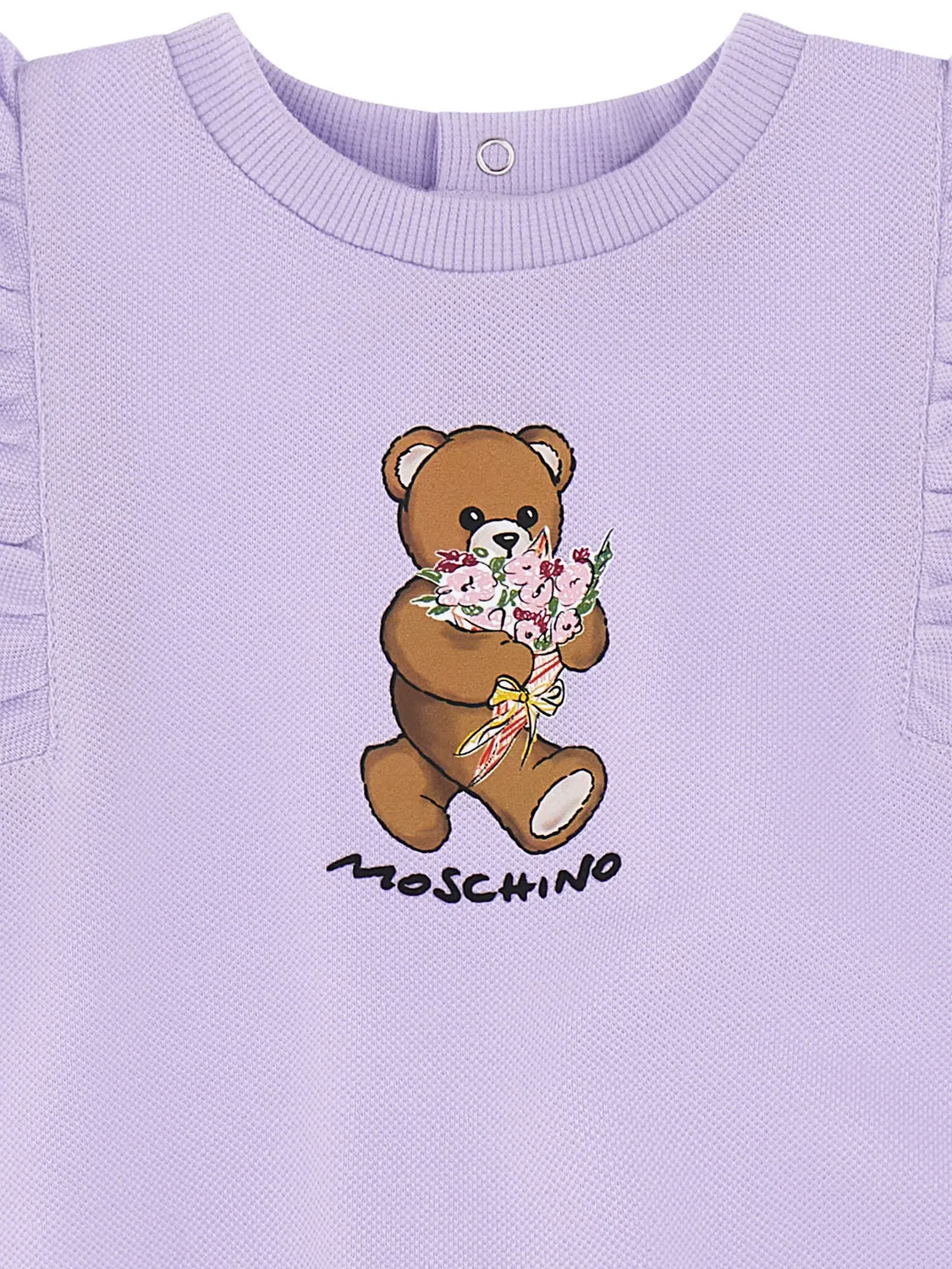 Платье с оборками и принтом тедди Moschino, фиолетовый — фото 3