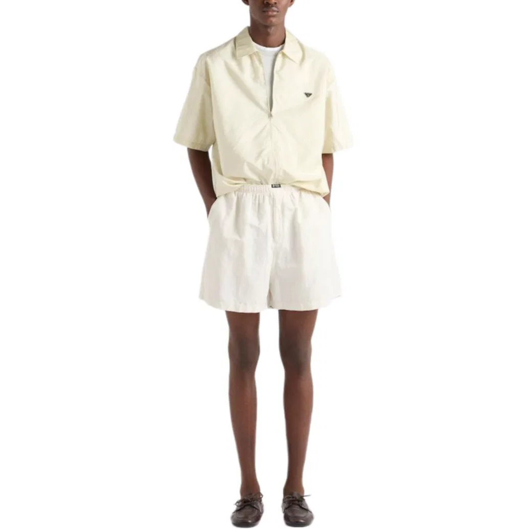 Рубашка Re Nylon SS26 Summer Collection, PRADA, Talc White — фото 3