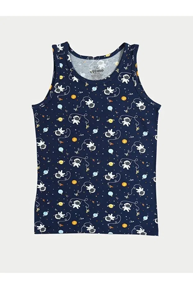 Детский комплект маек для мальчиков хлопковый Space Mixed Tank Top Set Vitmo, Mixed — фото 4