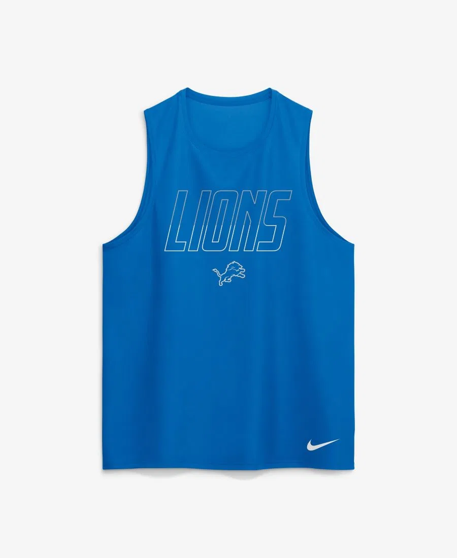 Мужская майка Detroit Lions Kickoff Miler Double Pique Droptail Nike, Blue — фото 2