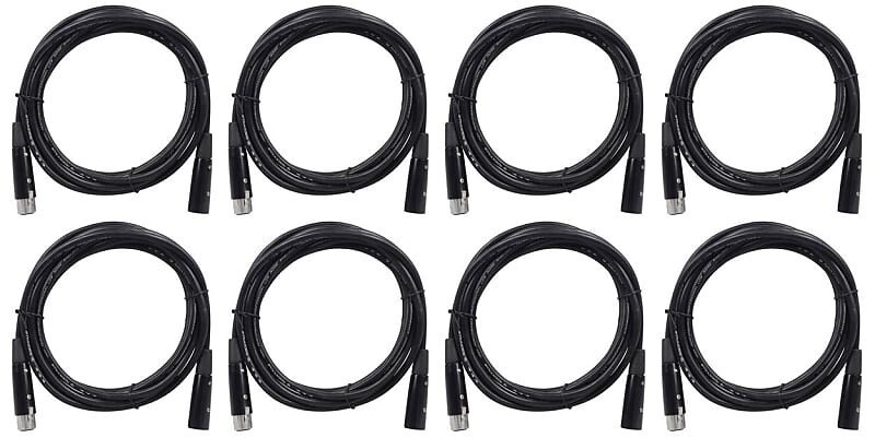 

8 Rockville RDX5M10 10-футовые 5-контактные штыревые и гнездовые кабели освещения DMX, 100% медь (8) RDX5M10