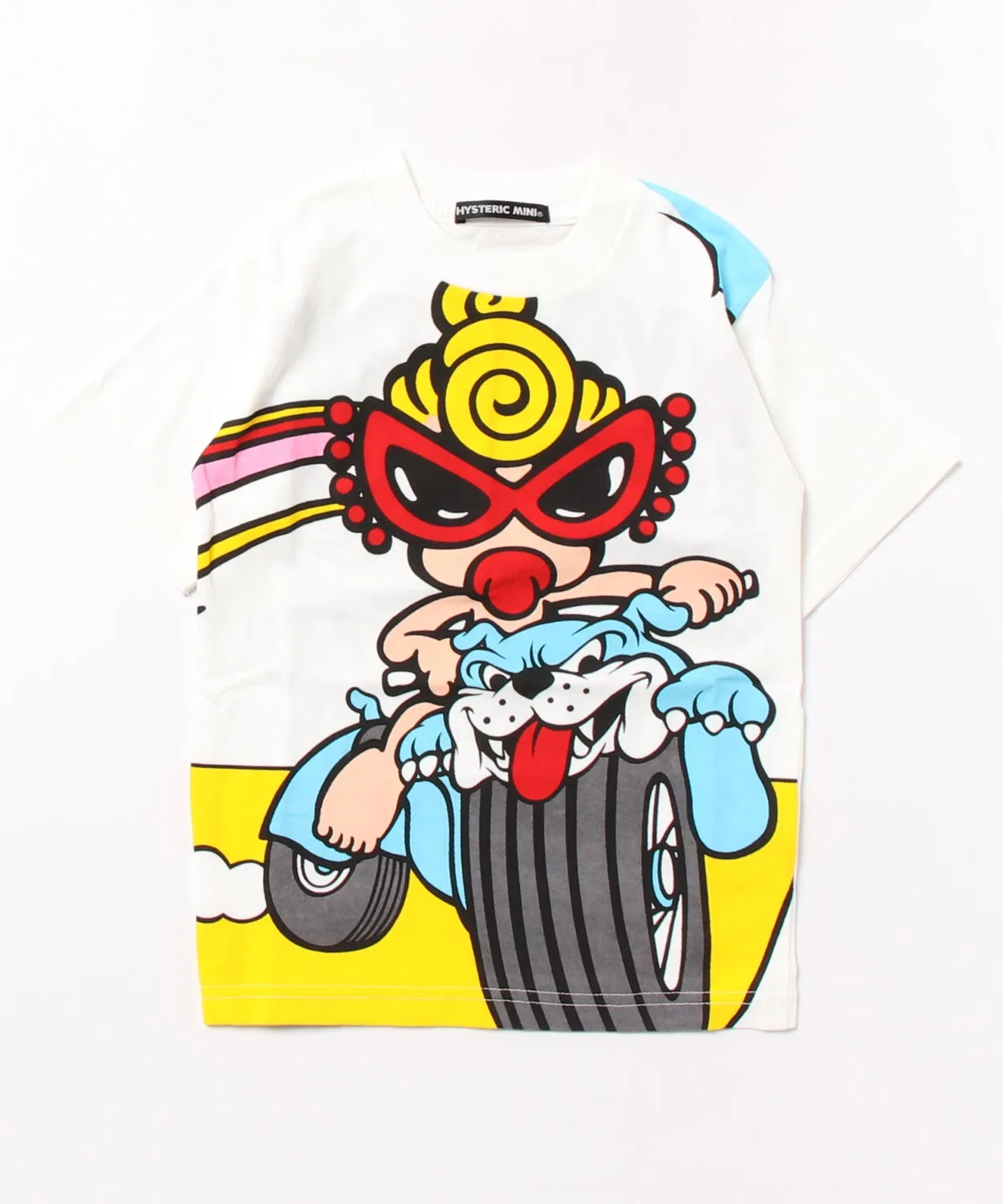 Детская футболка с принтом RIDE WITH BB HYSTERIC MINI, Белый