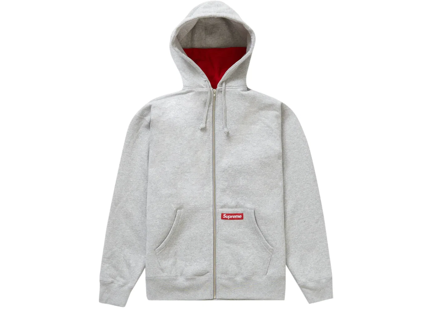 Мужской свитшот на молнии с капюшоном Supreme Sweatshirt, Heather Grey