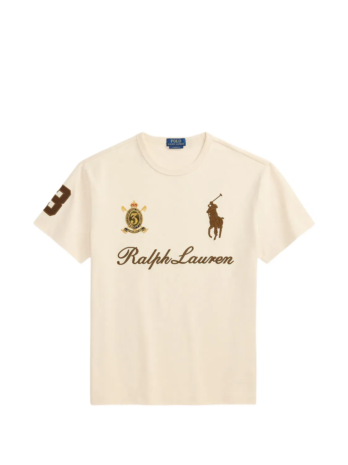 Футболка с нашивкой-гербом Polo Ralph Lauren, нейтральные