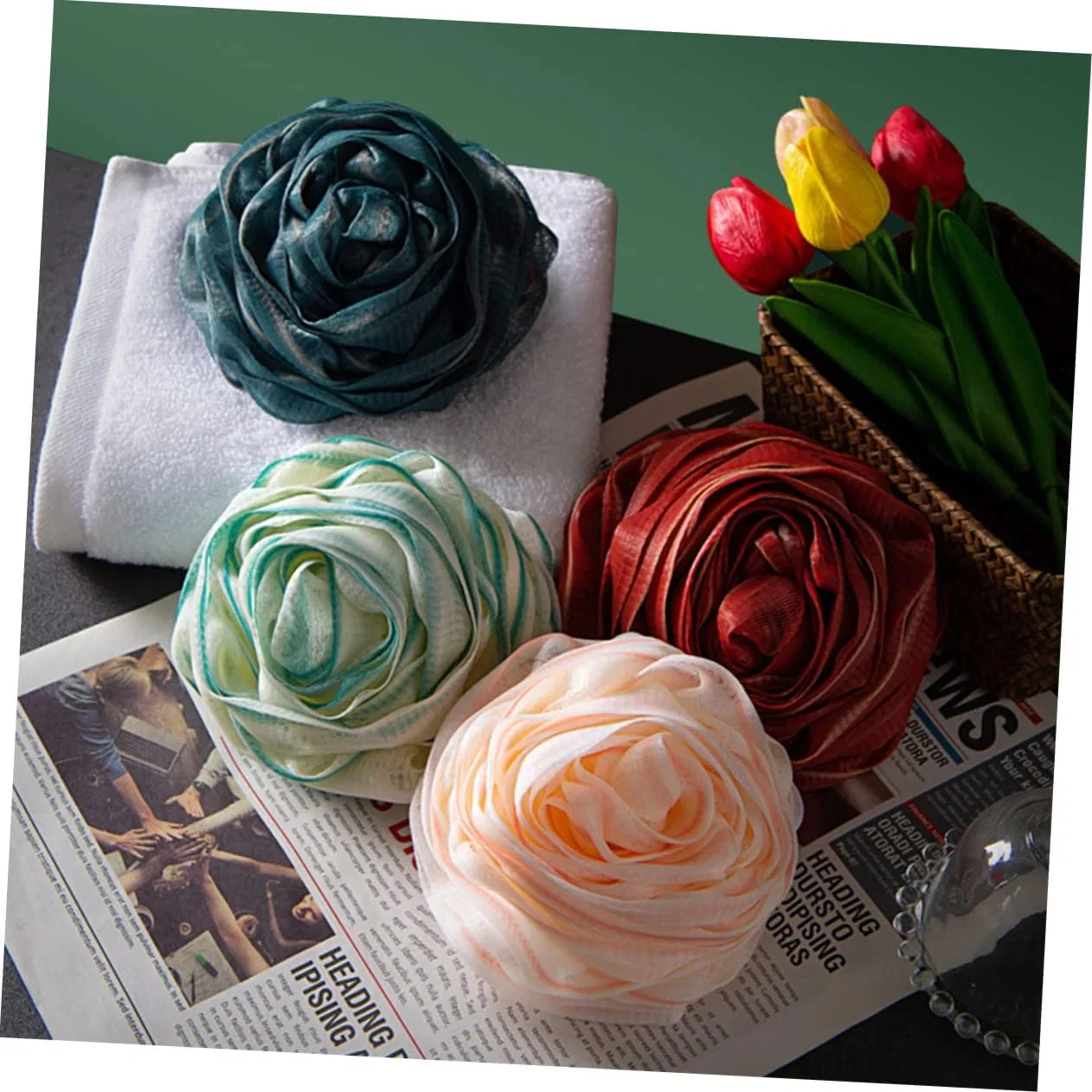 Мочалка для душа из 4 штук, BESTYASH, Assorted Colours — фото 3