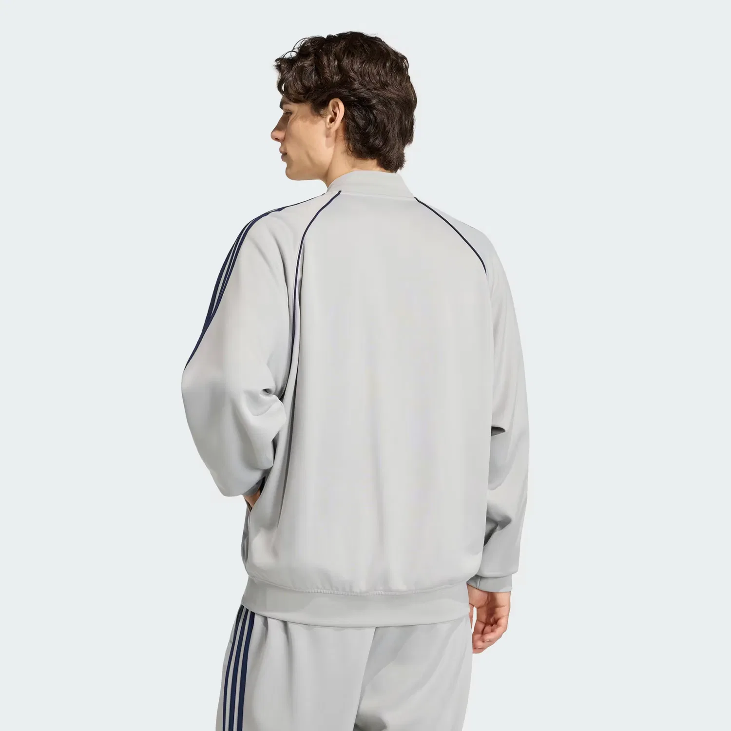 Мужская олимпийка свободного кроя Adicolor Classics Loose Tracktop Adidas Originals, серый — фото 2