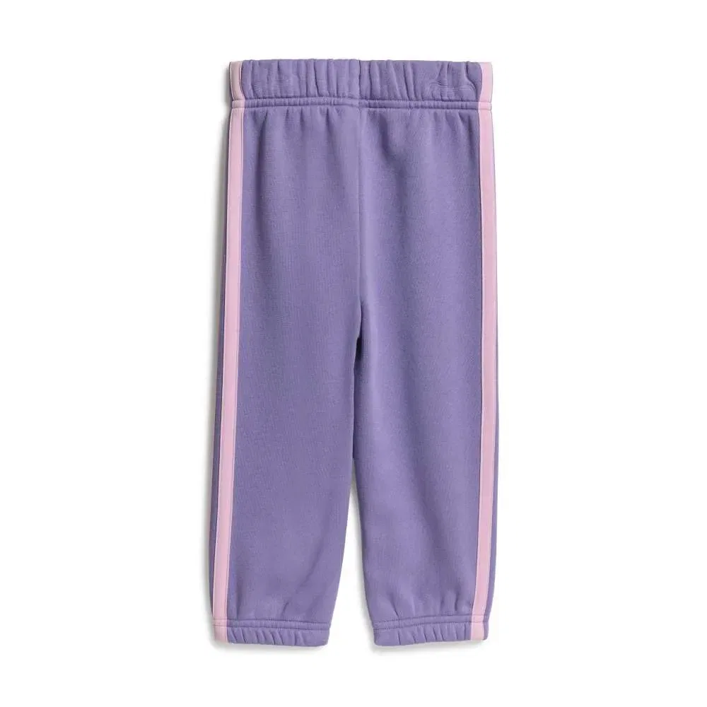 Детский комплект для девочек с флисом Adidas Essentials 3 Stripes Fleece Joggers, Purple — фото 4
