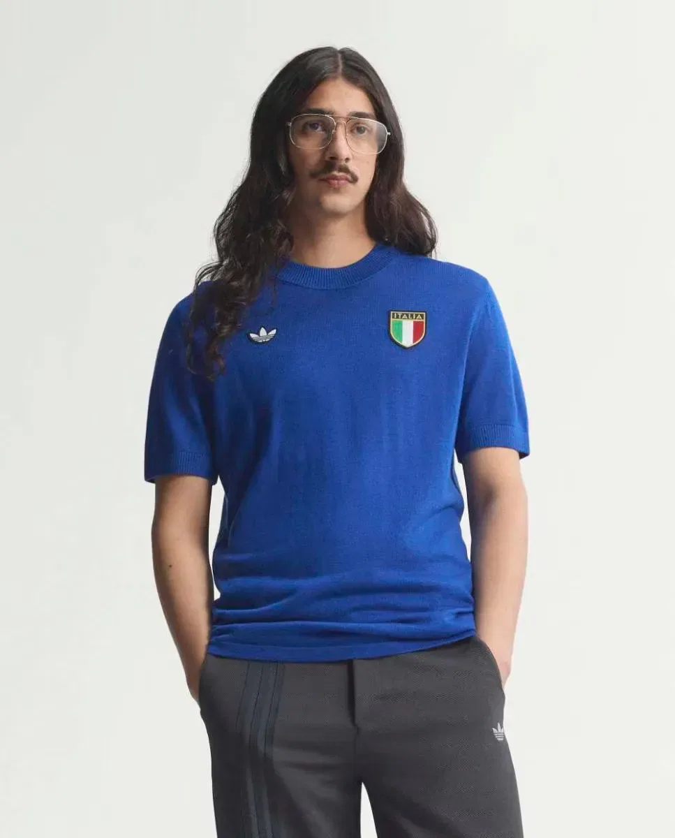 Мужская футболка с длинным рукавом Italia Retro 1970 adidas, Azul