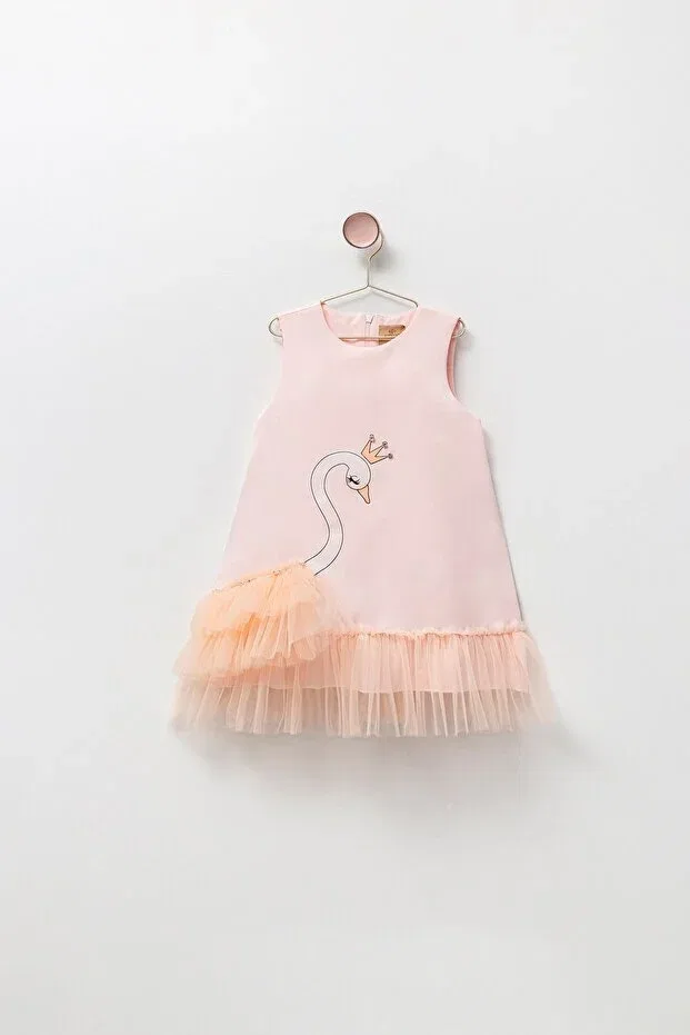 Детское платье для девочек с принтом Swan Baby Girl Dress Dfn, Somon