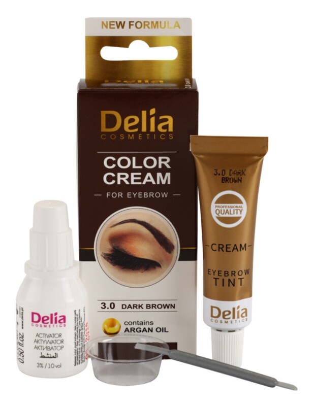 

Краска для бровей Delia Cosmetics Argan Oil, оттенок 3.0 Dark Brown 15 мл