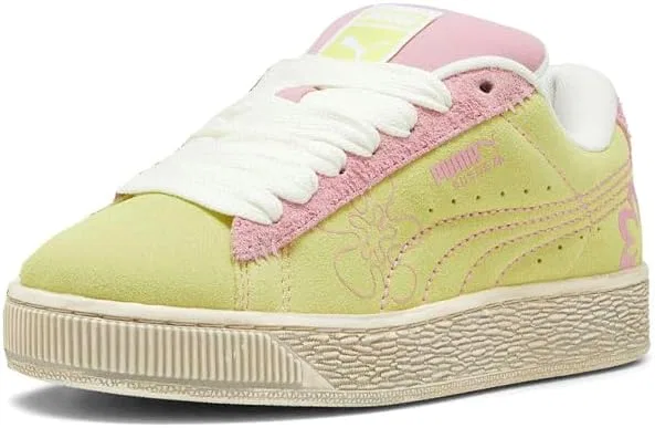 Детские кроссовки для девочек с цветочным принтом Suede Xl Skater Bloom PUMA, Green — фото 2