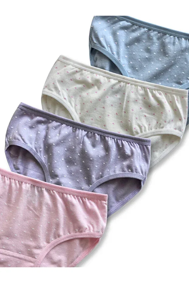 Детские трусы для девочек хлопковые комплект 4 шт Panfilia, Pink-White-Lilac
