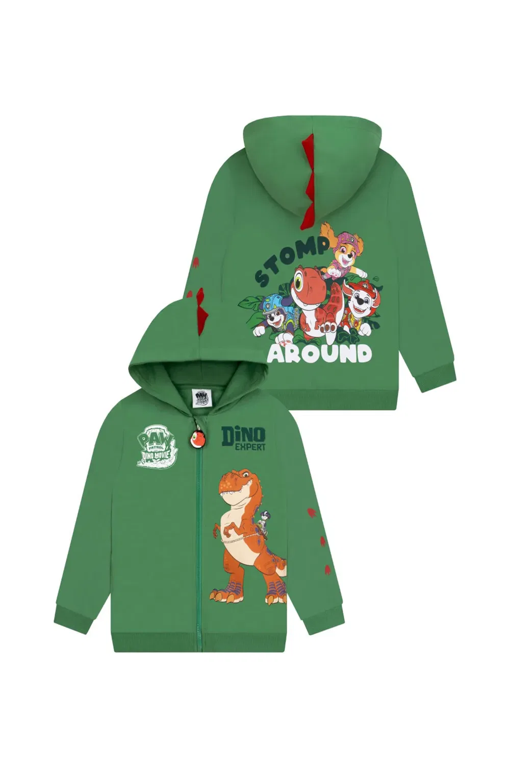 Детский худи с 3D-шипами Marshall and Rex Dinosaur Hoodie Paw Patrol, Green