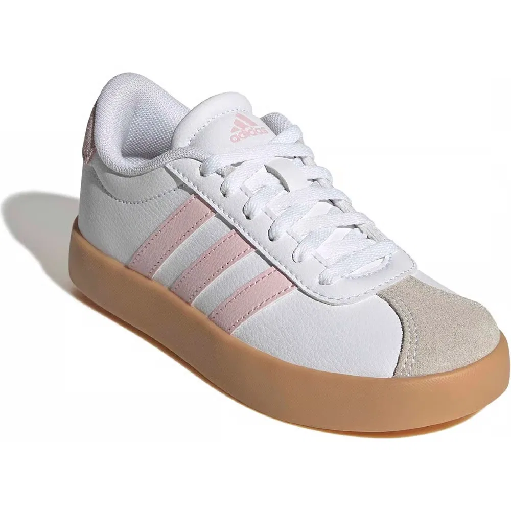 Детские кроссовки VL Court 3.0 Adidas, White/Pink/Tan