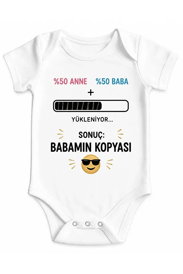 Детское боди для новорожденных с принтом Father'S day gift baby bodysuit - dad's copy printed Hazden, White — фото 4