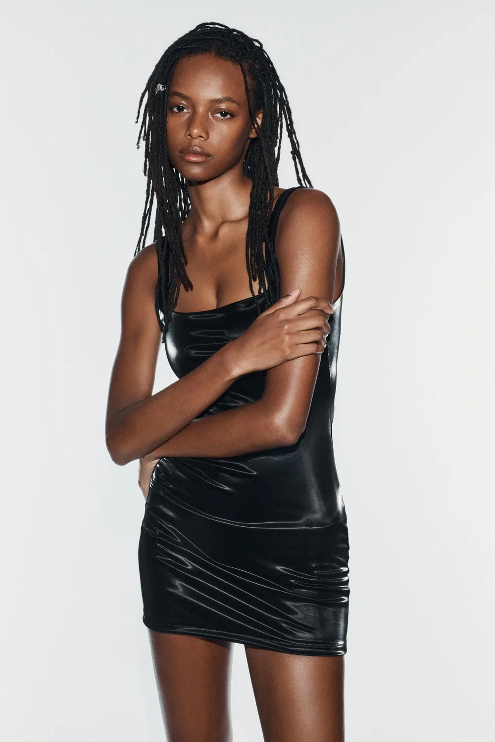 Мини-платье с эффектом мерцания ZARA, Black — фото 2