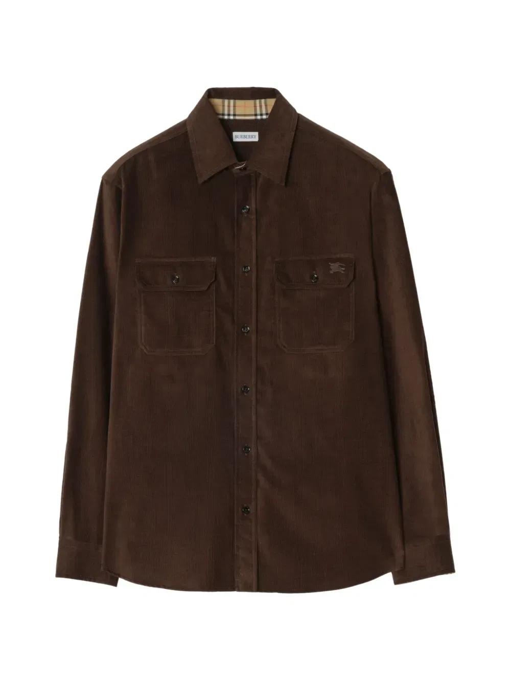 Вельветовая куртка-рубашка BURBERRY, коричневый
