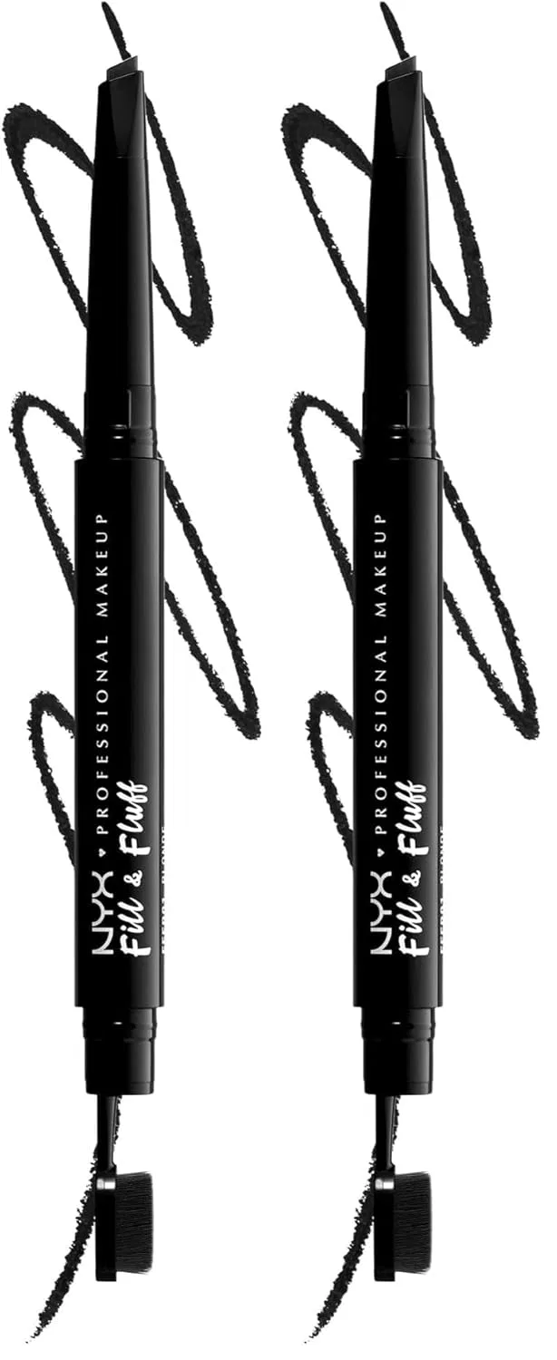 Карандаш для бровей NYX Professional Makeup Fill & Fluff, черный, 2 шт. Nyx Professional Makeup, 08 Black