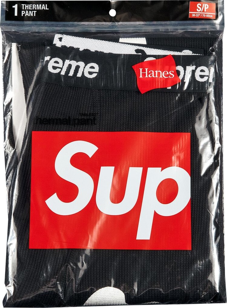 

Брюки Supreme x Hanes Bones Thermal Pant (1 Pack) 'Black', черный