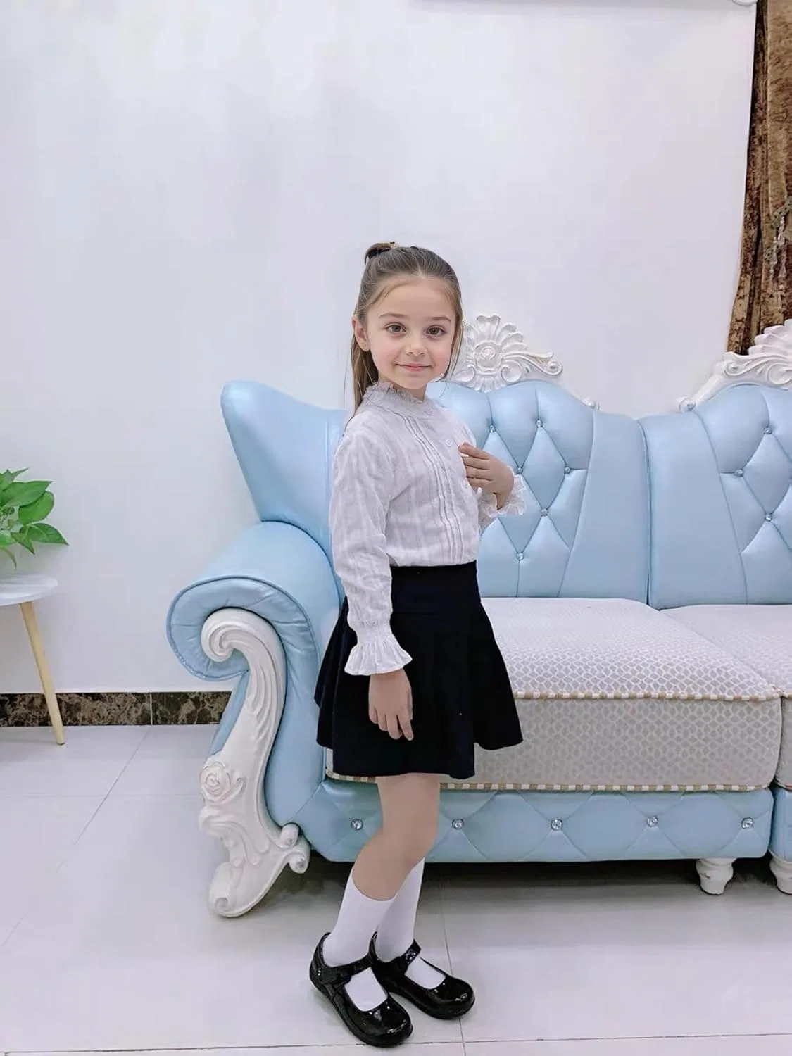 Детские туфли Мэри Джейн для девочек Classic Mary Jane Flats JGKDTX, Glossy Black — фото 2