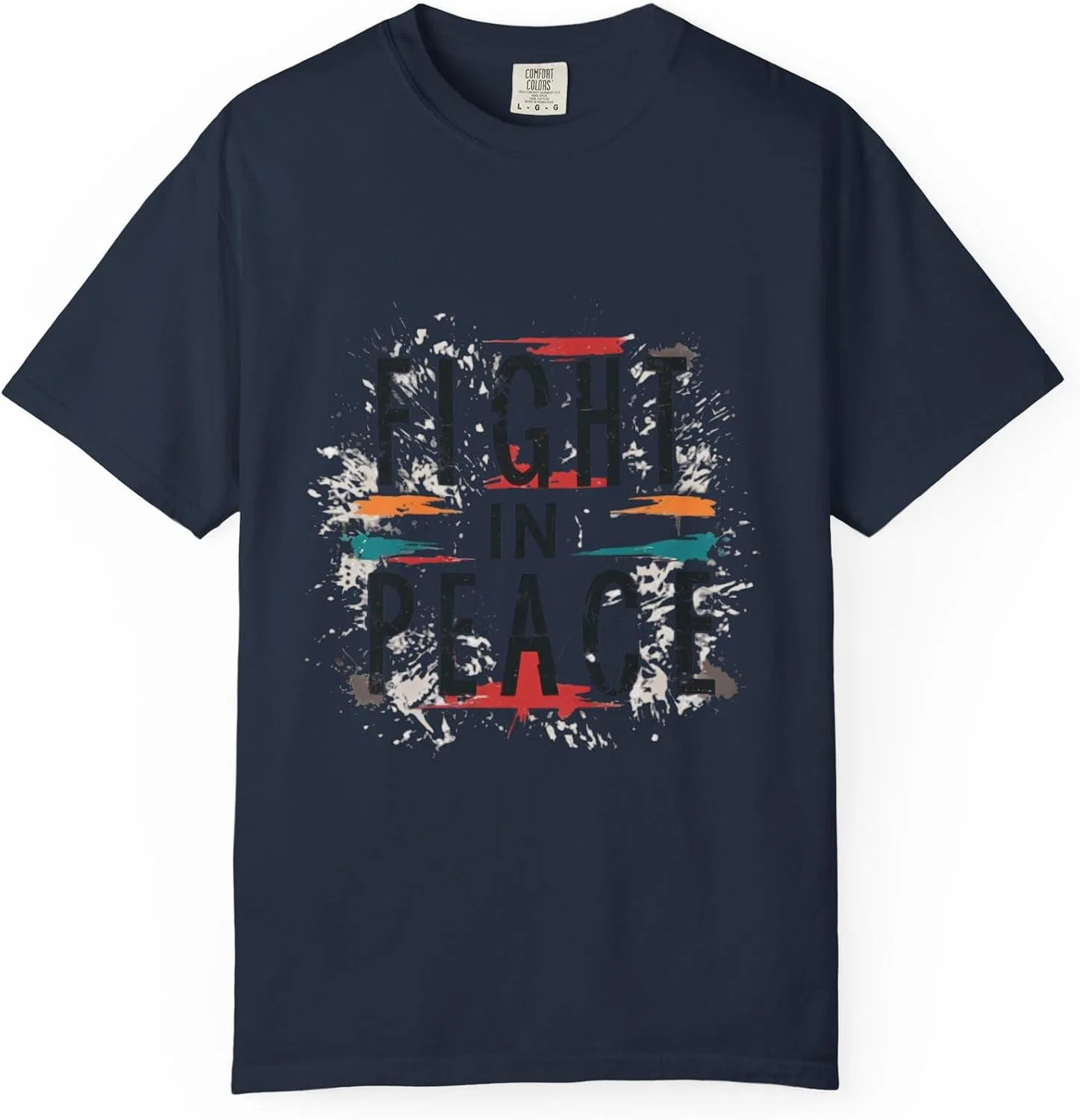 Унисекс футболка с принтом Fight in Peace 17, Navy