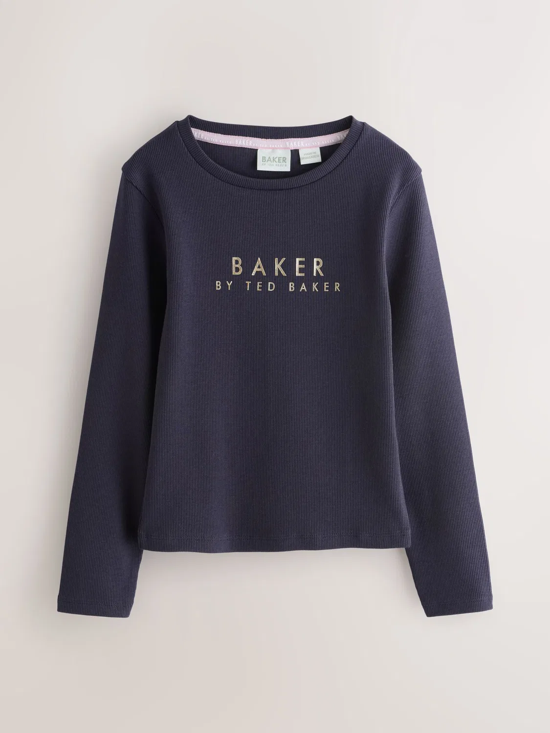 Рубашка Baker by Ted Baker в цветах: темно-синий светло-фиолетовый, розовый — фото 4