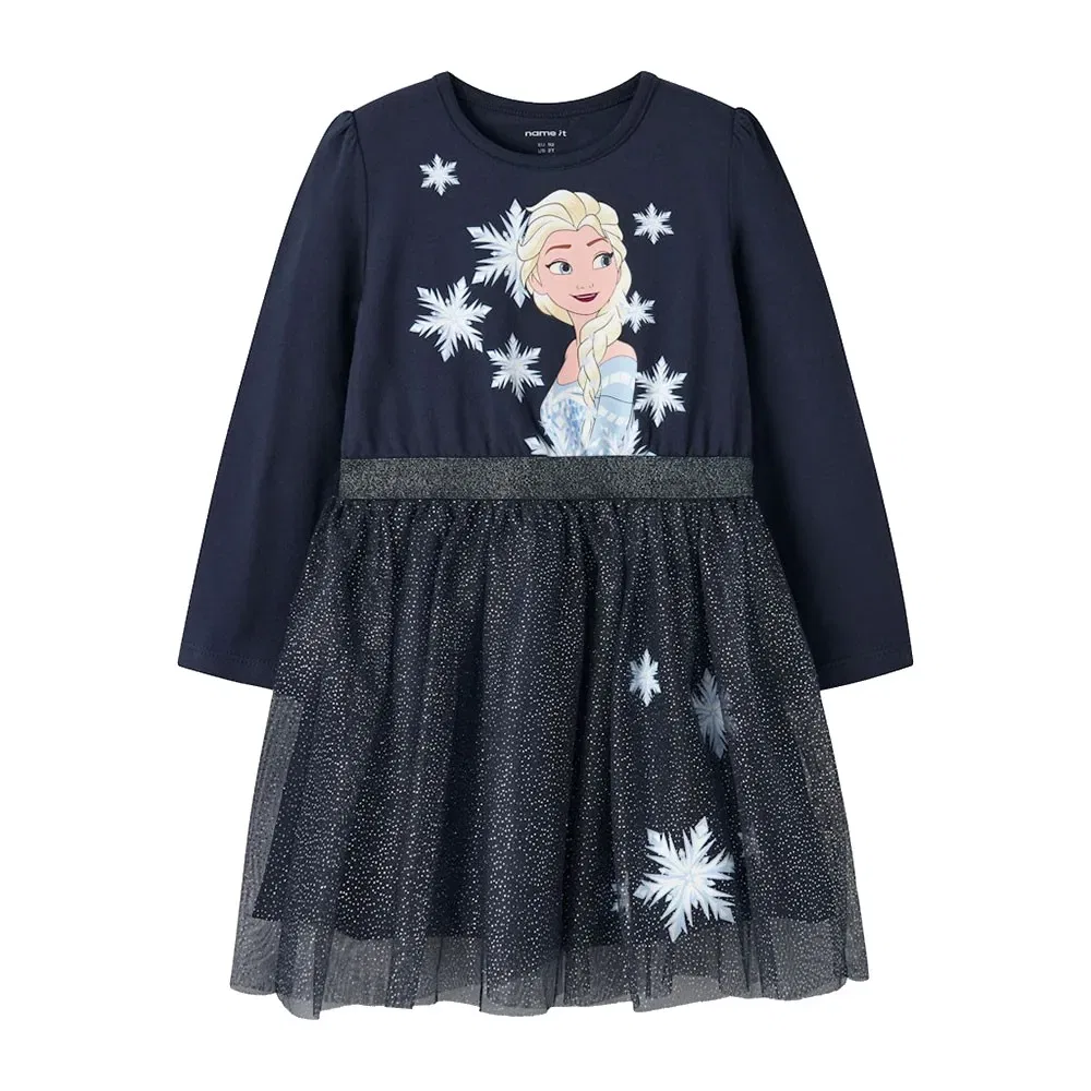 Платье из тюля с длинным рукавом Osimi Frozen Name It, синий