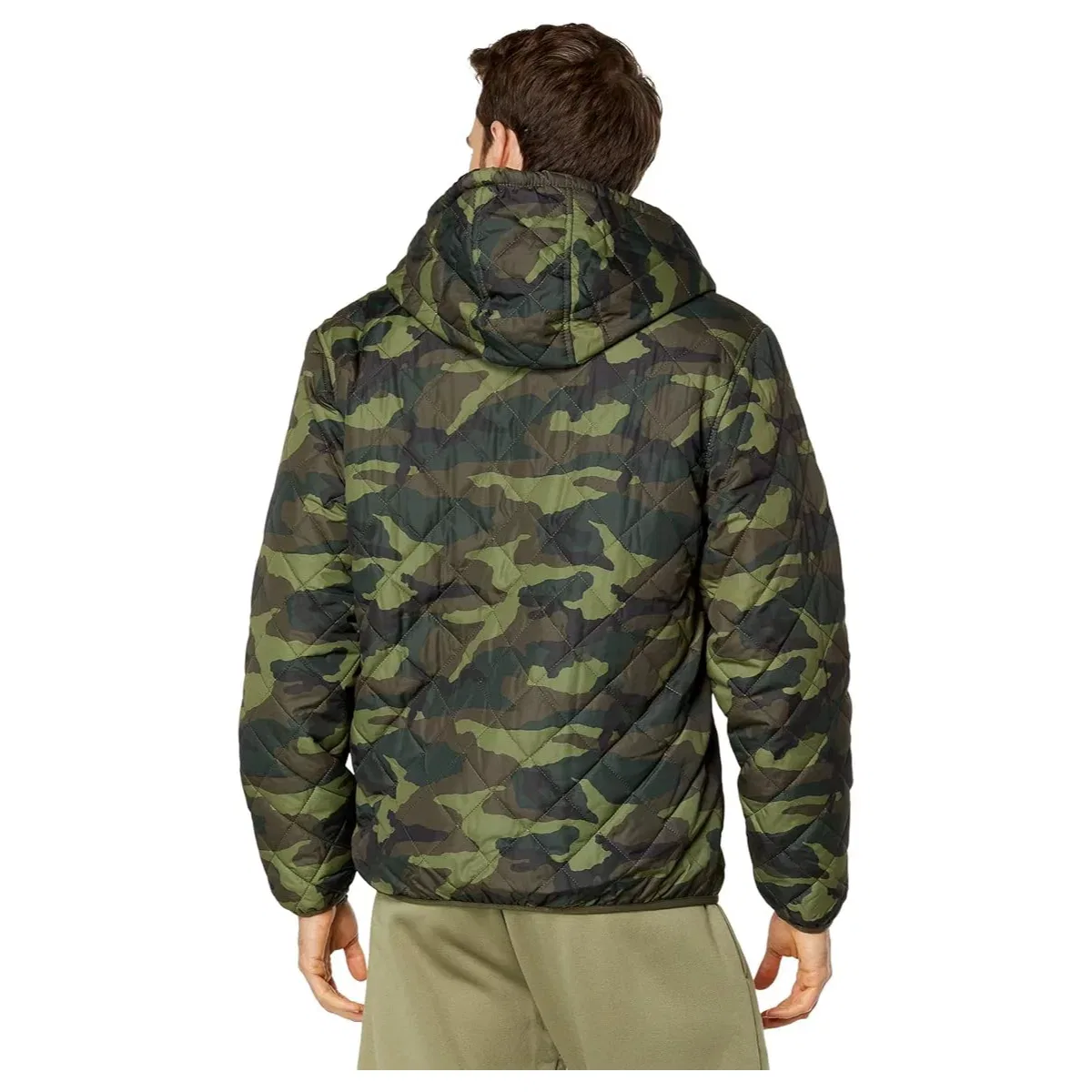 Мужская куртка-бомбер стеганая с принтом U.S. Polo Assn., Army Green — фото 2