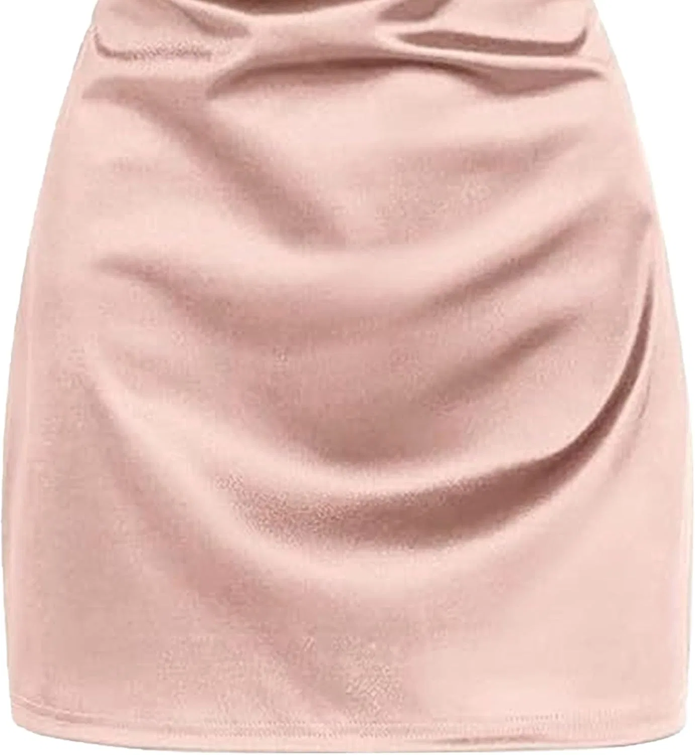 Женское коктейльное мини-платье на тонких бретелях Satin, Pink — фото 2