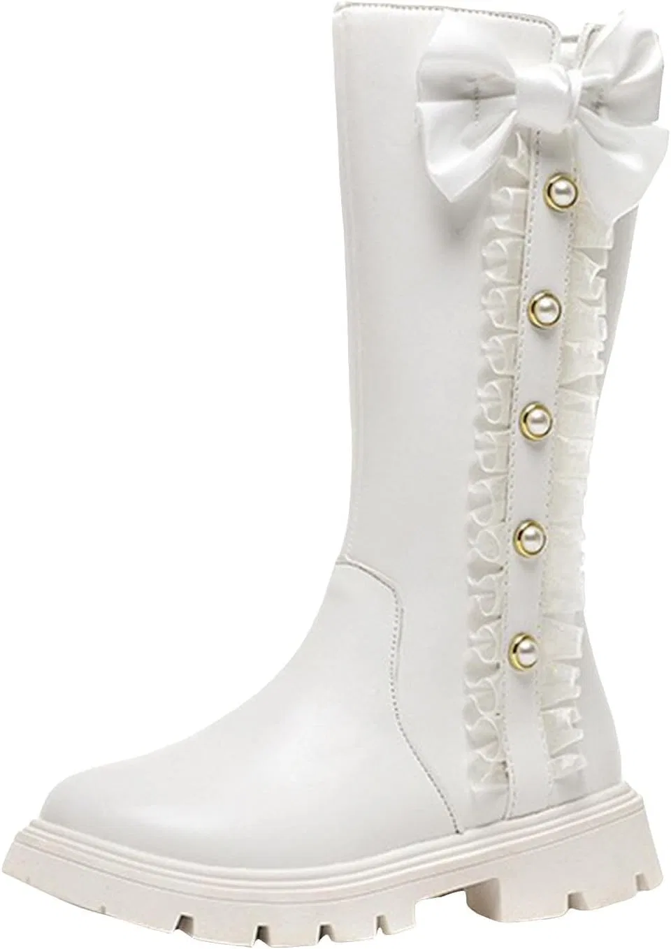Детские сапоги для девочек с принтом, модель Princess Cowgirl, White
