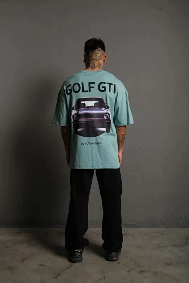 Мужская футболка оверсайз с принтом Vexor, Mint Green