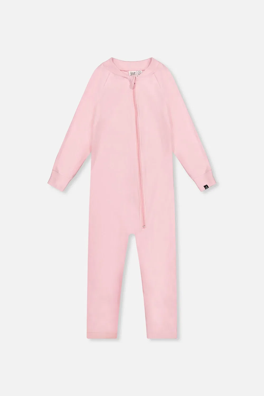 Детский комбинезон-боди термобелье с асимметричной молнией Deux par Deux, Pale Pink