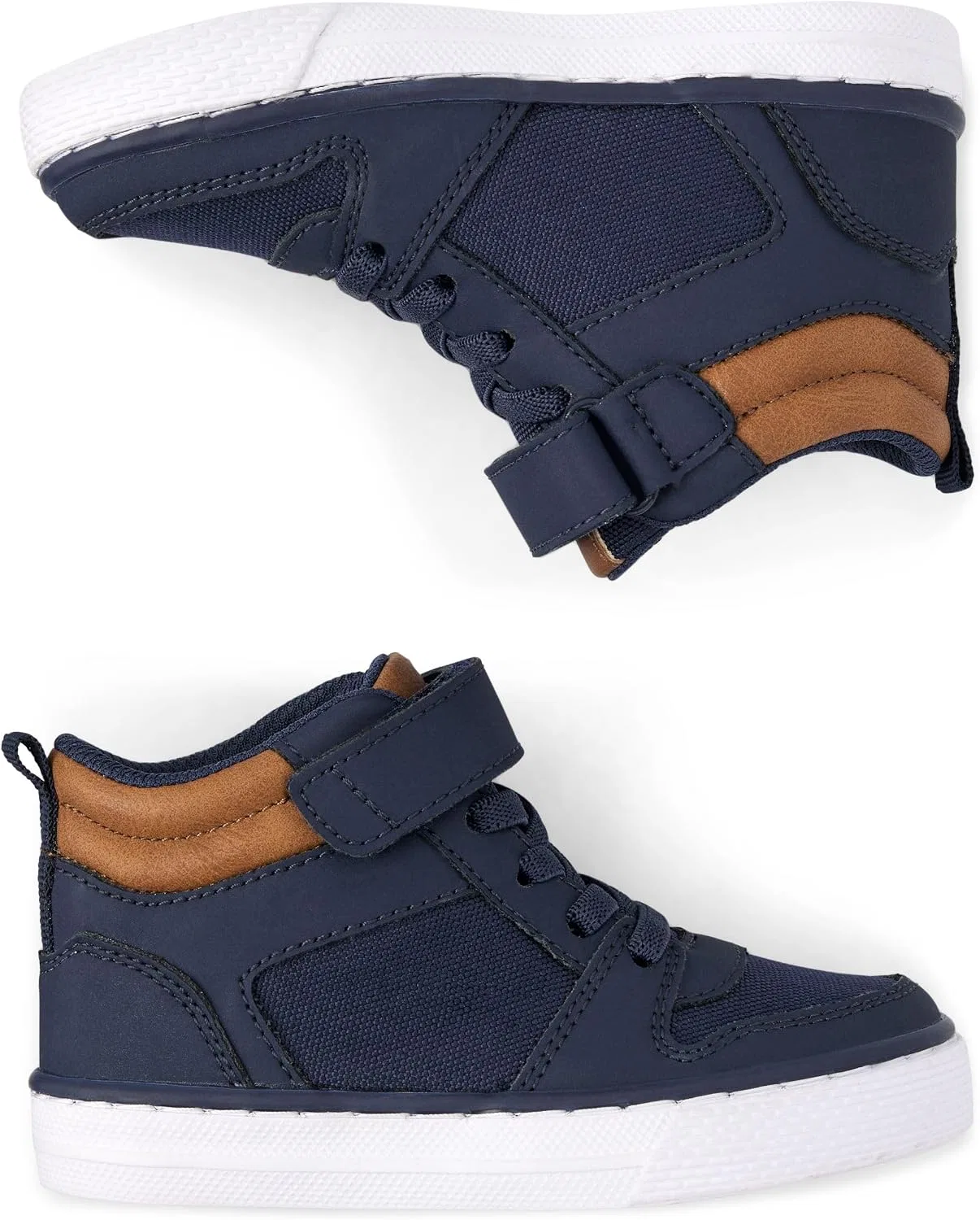 Детские кеды на шнуровке Boys Casual Lace Up Hi Top Sneakers The Children's Place, Navy — фото 2