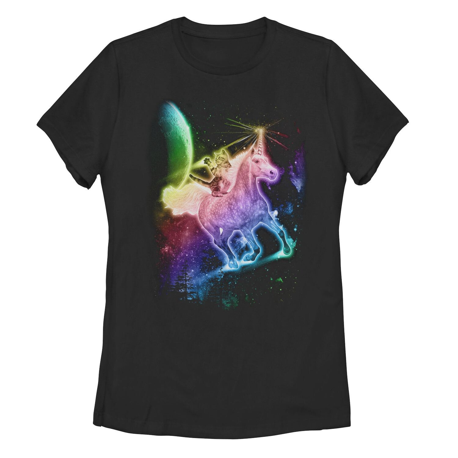 

Футболка с космическим рисунком Cat Rainbow Unicorn для юниоров