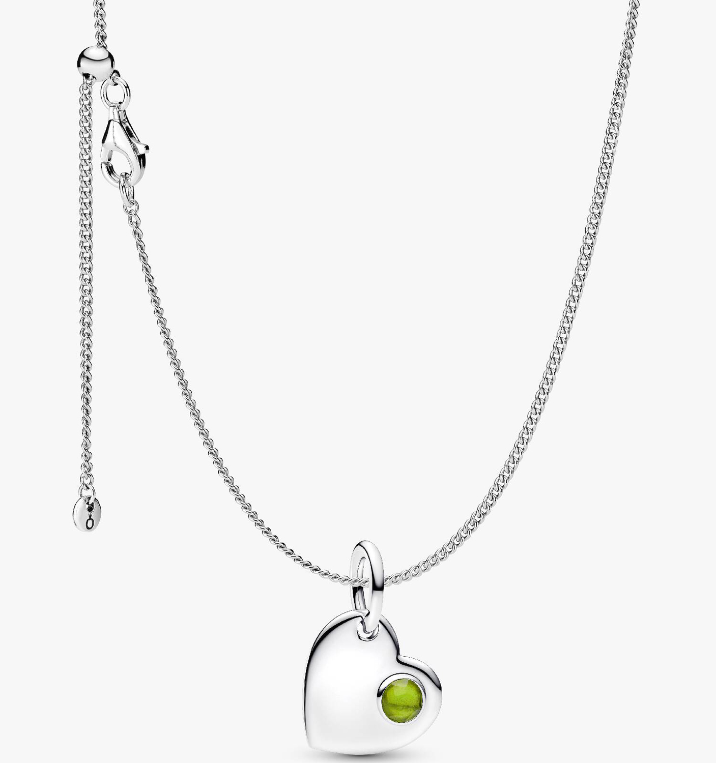

Ожерелье с подвеской Pandora August Birthstone Heart, 2 предмета, серебро