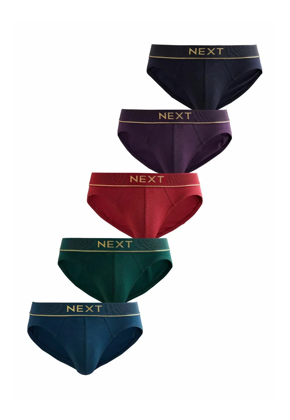 5 трусов в упаковке Next, Red Navy Gold Waistbands