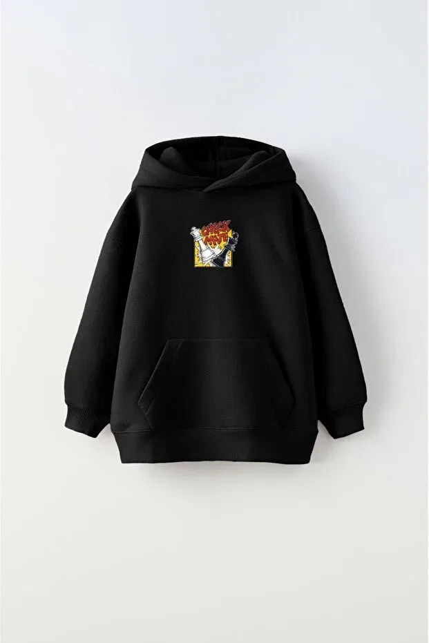 Детское худи для девочек с принтом Chess Cartoon The Champ Clothing, Black — фото 3