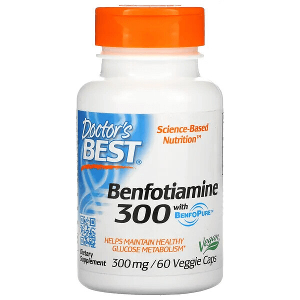 

Бенфотиамин с BenfoPure, Doctor's Best, 300 мг, 60 растительных капсул