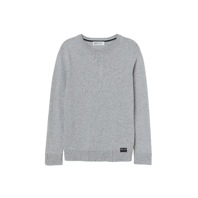 

Джемпер H&M Fine-knit Cotton Sweater, светло-серый