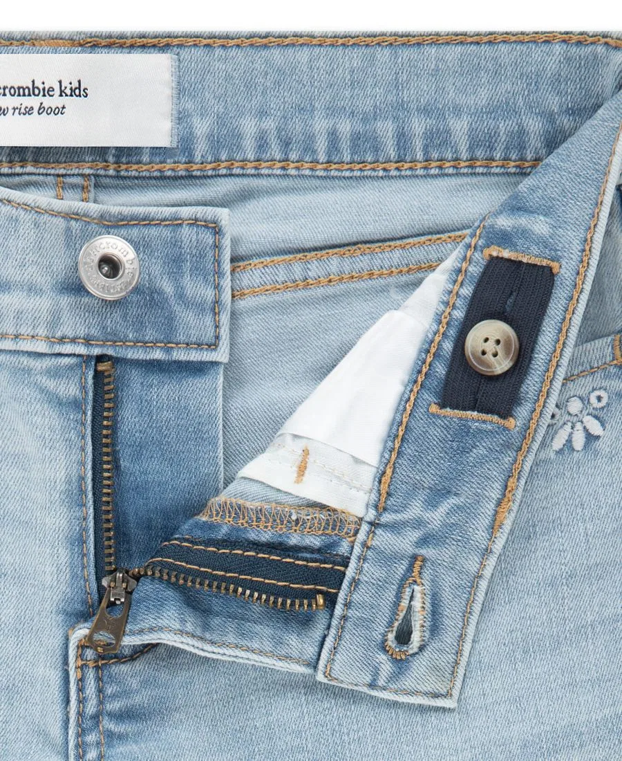 Джинсы-клеш с заниженной талией с люверсами Abercrombie Kids, Light Pasblue — фото 3
