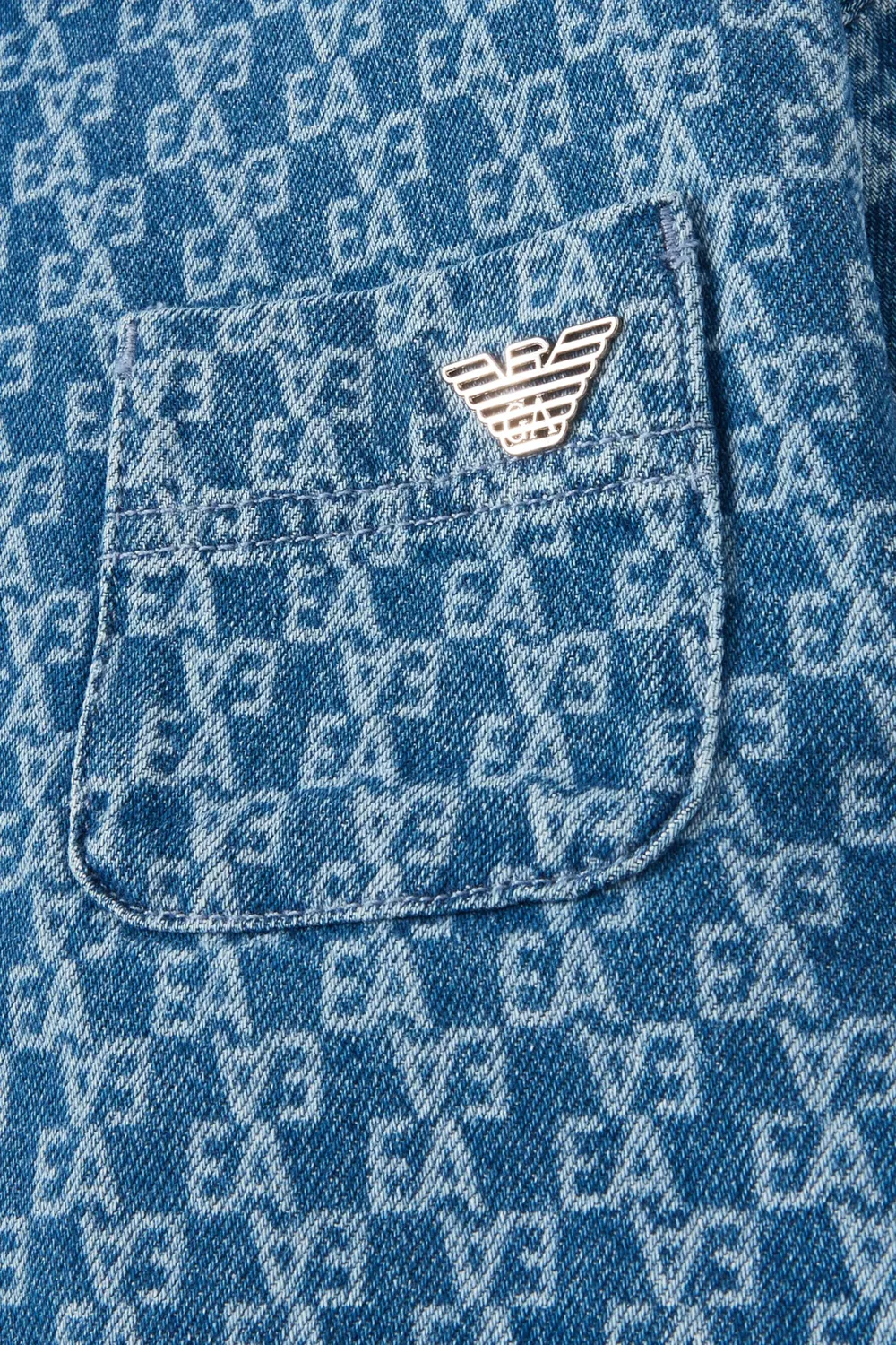 Рубашка с логотипом EA Denim Emporio Armani — фото 3