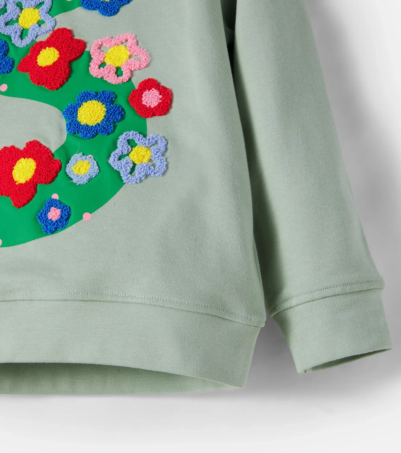 Футболка с аппликацией из хлопкового джерси Stella Mccartney Kids, зеленый — фото 4